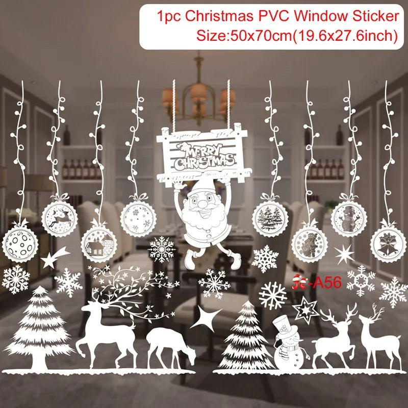 Christmas PVC Window Stickers – Festive Wall Decals for Home Decor