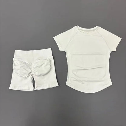 Seamless Workout Set Women 2 Piece – Top & Biker Shorts