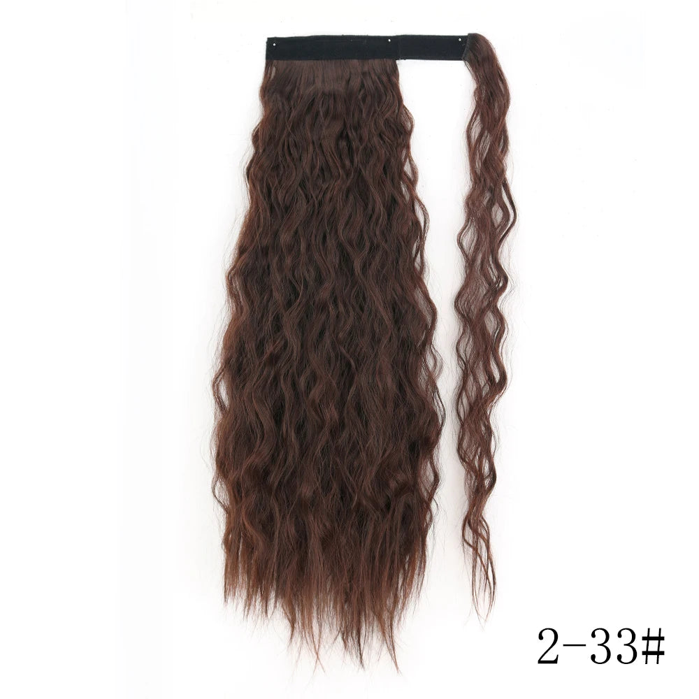 Wrap Around Ponytail Extension Synthetic Straight Hair 22-34 Inch