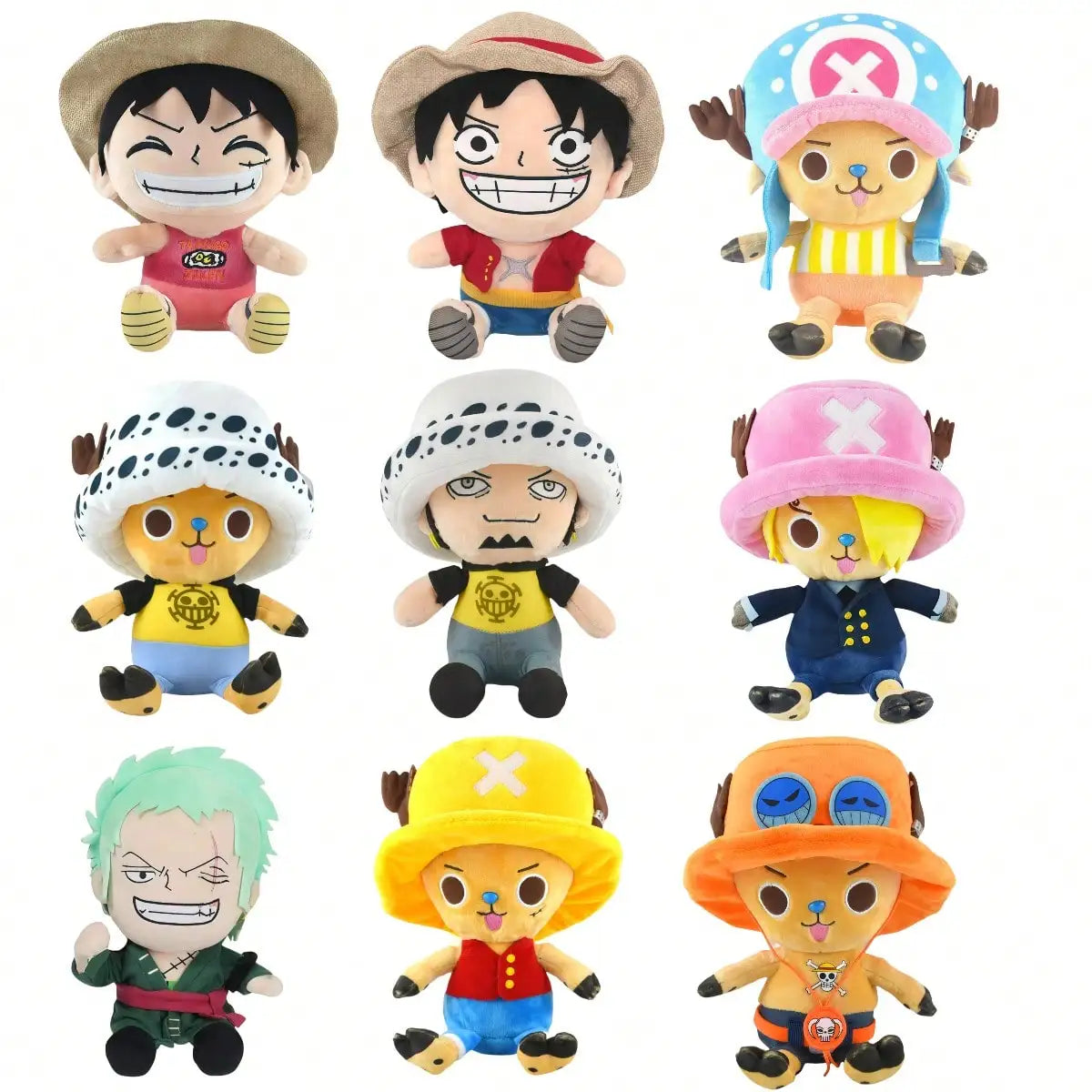 25CM One Piece Luffy Chopper Ace Zoro Plush Doll