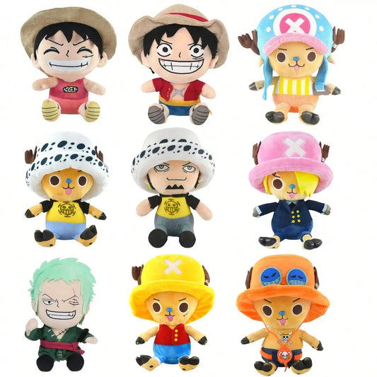 25CM One Piece Luffy Chopper Ace Zoro Plush Doll