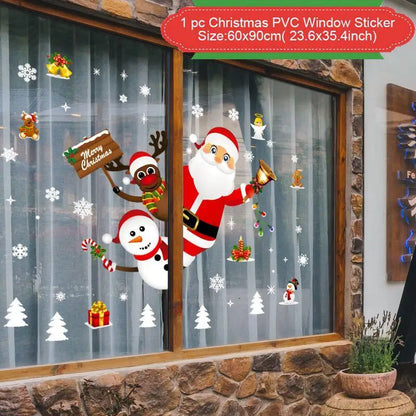 Christmas PVC Window Stickers – Festive Wall Decals for Home Decor