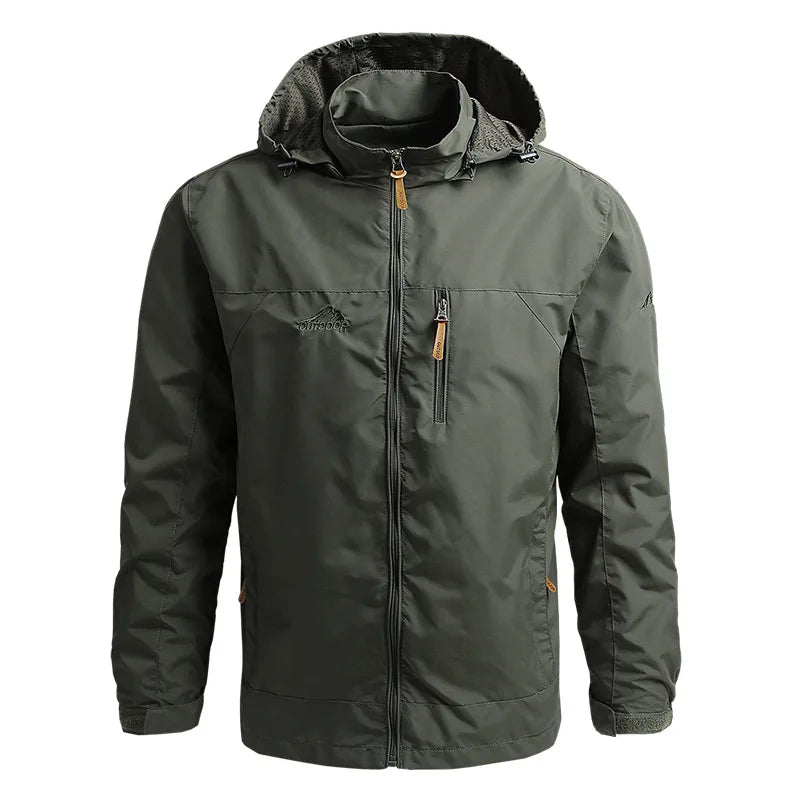 Men's Waterproof Tactical Windbreaker Jacket – Hooded Outdoor Coat