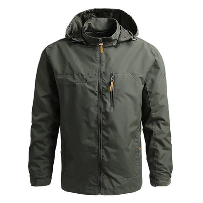 Men's Waterproof Tactical Windbreaker Jacket – Hooded Outdoor Coat