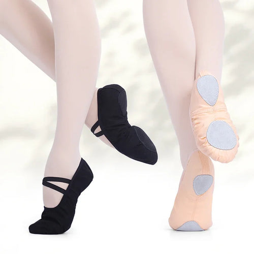 Ballet Dance Slippers – Split Sole Canvas Shoes for Women & Girls