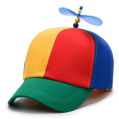 Propeller Baseball Cap – Rainbow Colorblock Hat for Kids & Adults