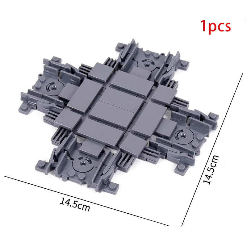 City Train Track Building Block Parts – Straight, Curved & Switch Rails