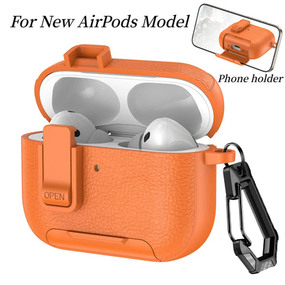 AirPods Case with Phone Holder Clip & Carabiner – Fits AirPods 1/2/3/Pro/Pro 2/Pro 3/4