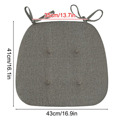 Cotton Linen Chair Cushion – Breathable U-Shape Seat Pad with Ties