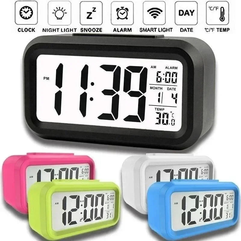 LED Digital Alarm Clock with Backlight, Date & Temperature Display