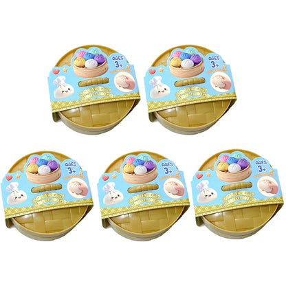 Glitter Dumpling Squishy Toy – Cute Sensory Squeeze Stress Relief Ball in Steamer Box