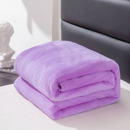 Plush Fleece Blanket – Thick Soft Solid Color, 13 Colors & 6 Sizes