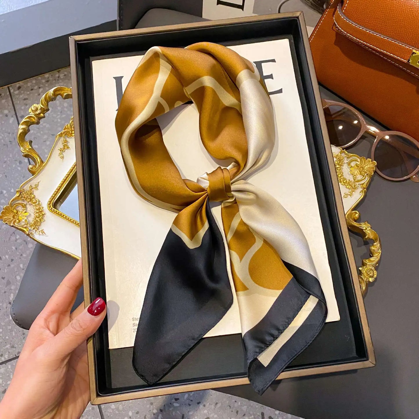 Silk Square Scarf for Women – 70cm Satin Neck Tie, Hair Bandana & Shawl Wrap