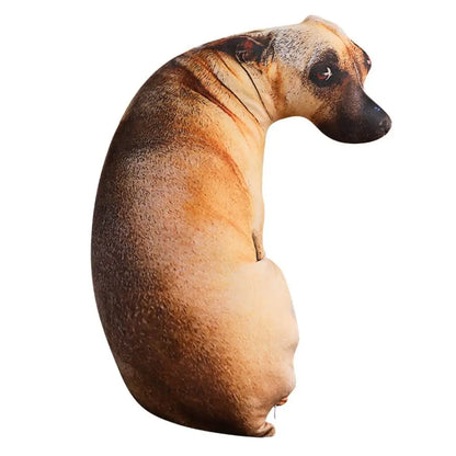 3D Dog Plush Throw Pillow – Lifelike Animal Cushion