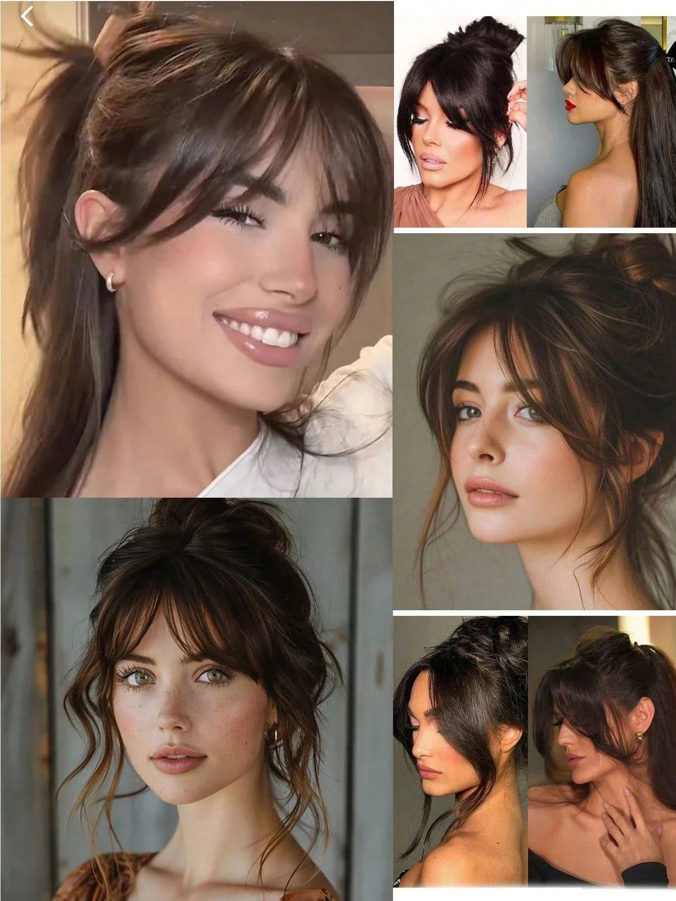 Clip-In Bangs Hair Extension Middle Part Natural Seamless Synthetic