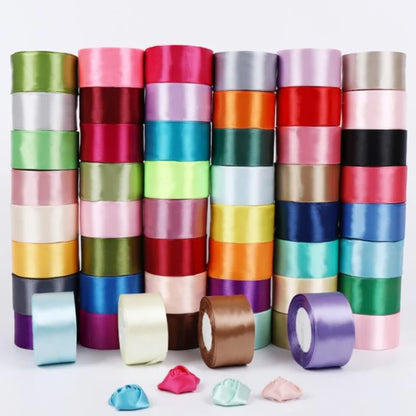 Silk Satin Ribbon – Multi-Size & Color for Wedding, Christmas & Party Decor