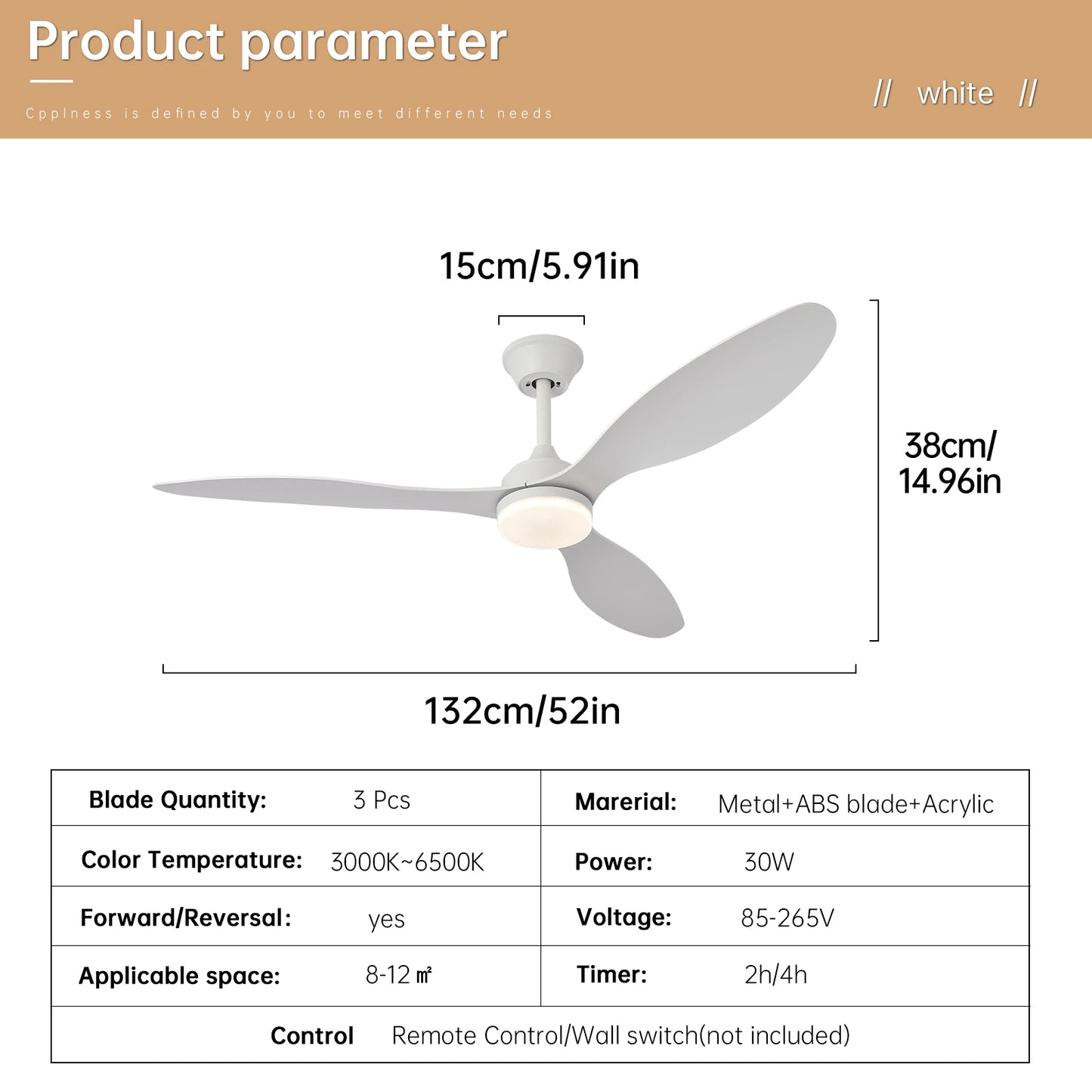 Ceiling Fan with Light – Low Profile Remote Control Fan, 25–52 Inch