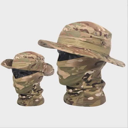 Boonie Hat with Face Cover – Wide Brim Tactical Sun Hat