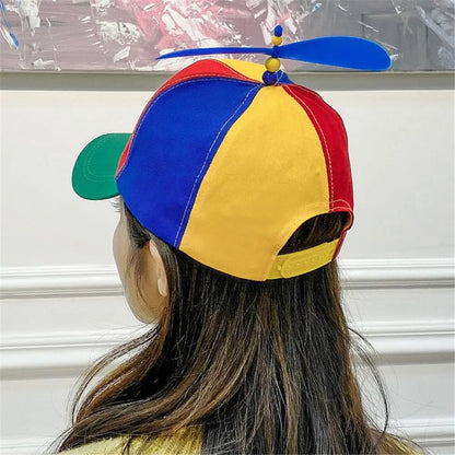 Propeller Baseball Cap – Rainbow Colorblock Hat for Kids & Adults