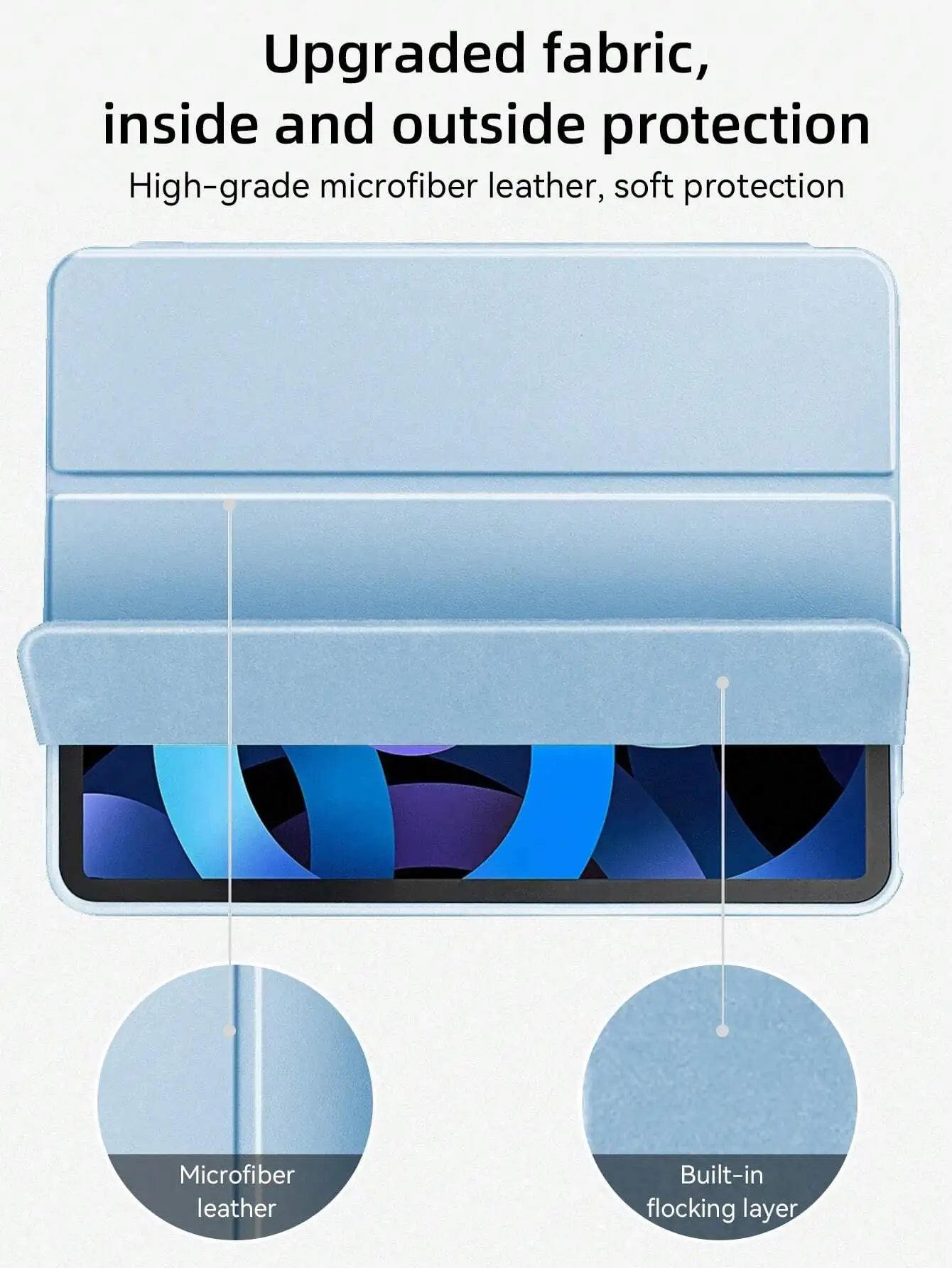 iPad Case with Pencil Slot - Soft Silicone Trifold Smart Cover
