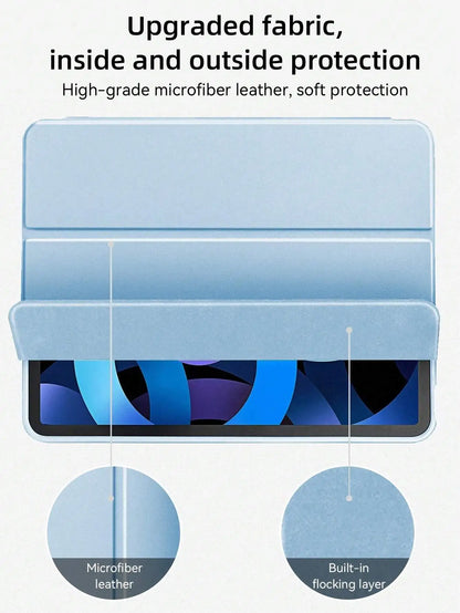 iPad Case with Pencil Slot - Soft Silicone Trifold Smart Cover