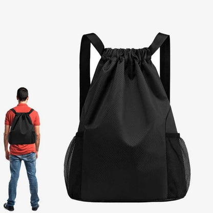 Drawstring Backpack with Side Pockets – Unisex Sports & Casual Bag