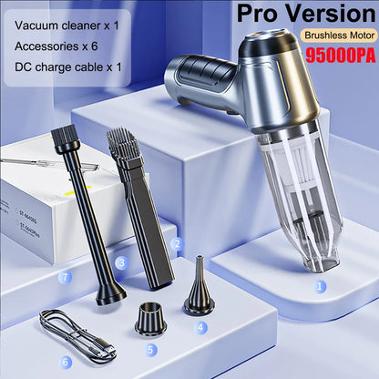 Handheld Wireless Car Vacuum Cleaner 95000Pa 2-in-1 Blower & Home Use