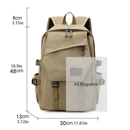 Large Capacity Canvas Travel Backpack for Men