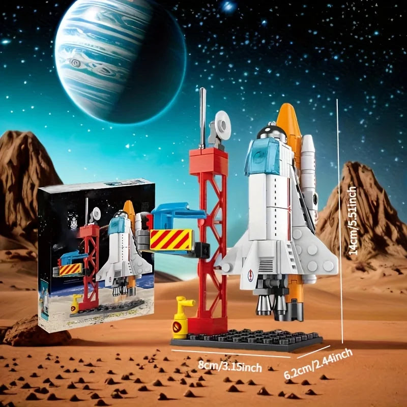 Space Rocket Building Blocks Set – 130pcs STEM 3D Assembly Model Toy