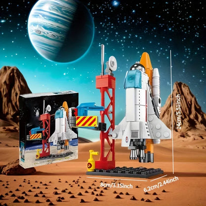 Space Rocket Building Blocks Set – 130pcs STEM 3D Assembly Model Toy