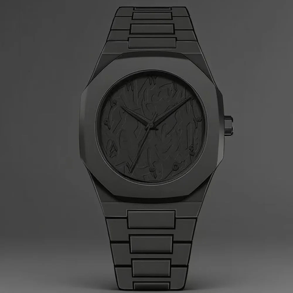 Men's Quartz Watch – Arabic Numeral Dial Steel Band