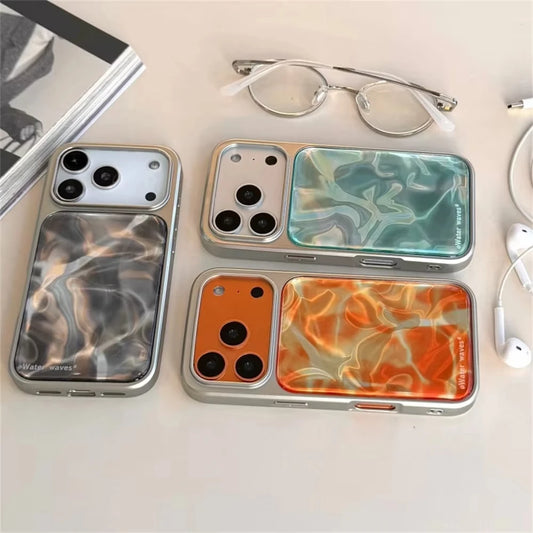 Water Ripples Pattern Electroplated Resin Casting iPhone Case