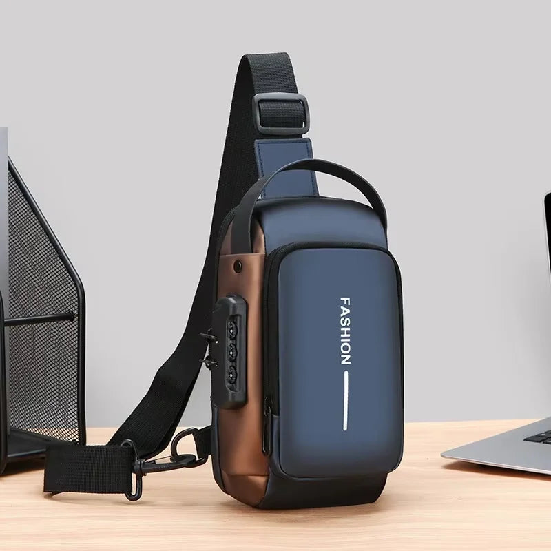 Men's Anti-Theft Sling Bag with USB Charging Port