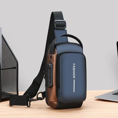 Men's Anti-Theft Sling Bag with USB Charging Port