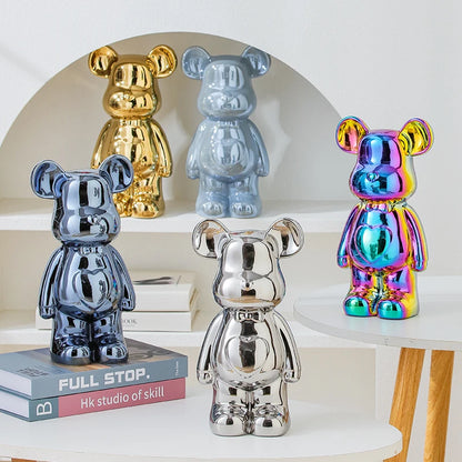 Bear Brick Ceramic Statue – Aesthetic Home Decor Figurine