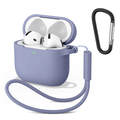 Silicone AirPods 4 Case with Wrist Strap & Carabiner Clip