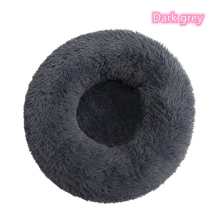 Calming Donut Cat Bed – Super Soft Plush Washable Pet Sleeping Cushion
