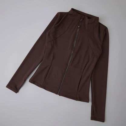 Women's Zip-Up Athletic Jacket – Slim Fit Running Sports Coat