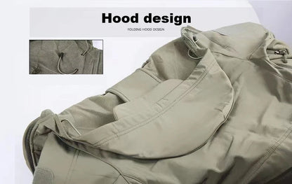 Men's Fleece-Lined Softshell Jacket – Windproof Outdoor Hooded Coat