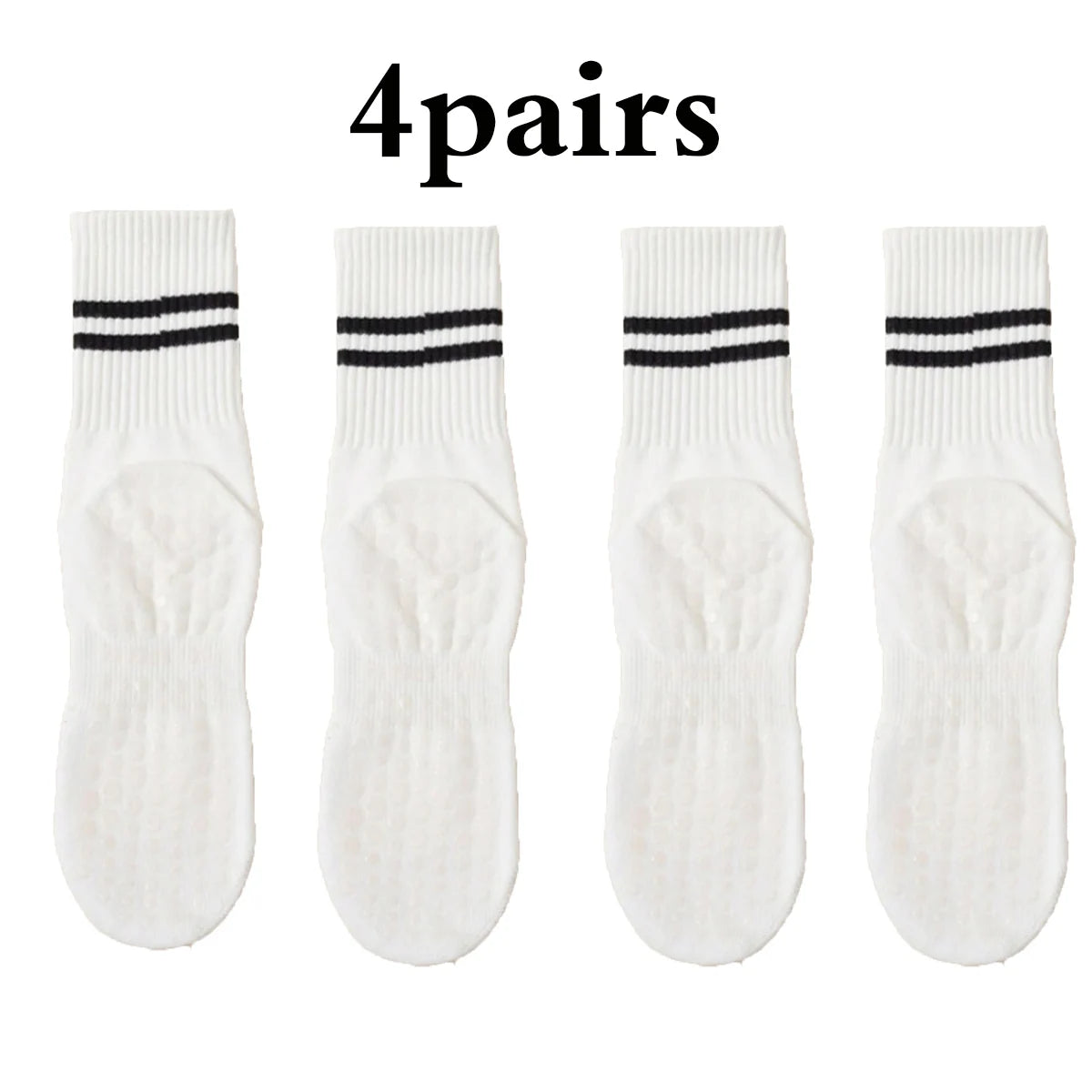 4 Pairs Women's Non Slip Pilates Yoga Grip Socks