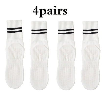 4 Pairs Women's Non Slip Pilates Yoga Grip Socks