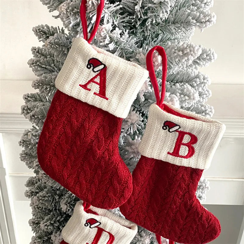 Christmas Knit Letter Stocking Ornament – A–Z & Snowflake