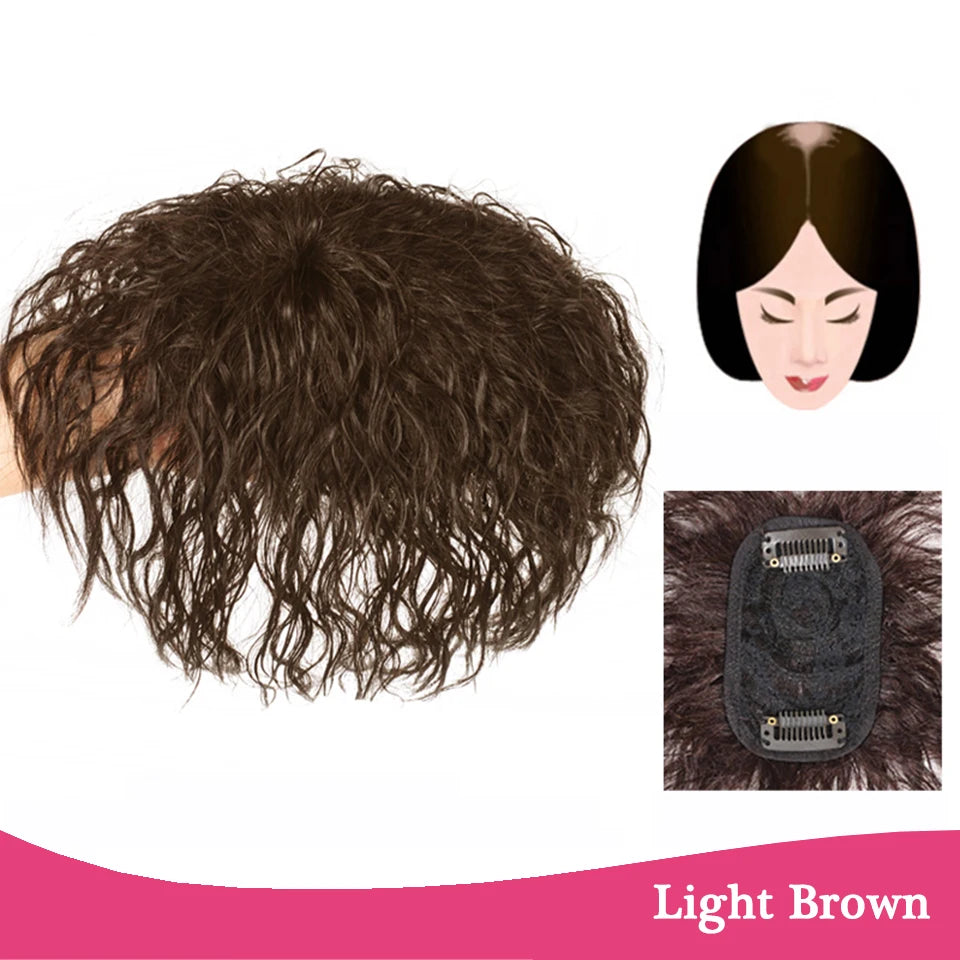 Clip-In Hair Topper with Bangs – Invisible Seamless Crown Coverage