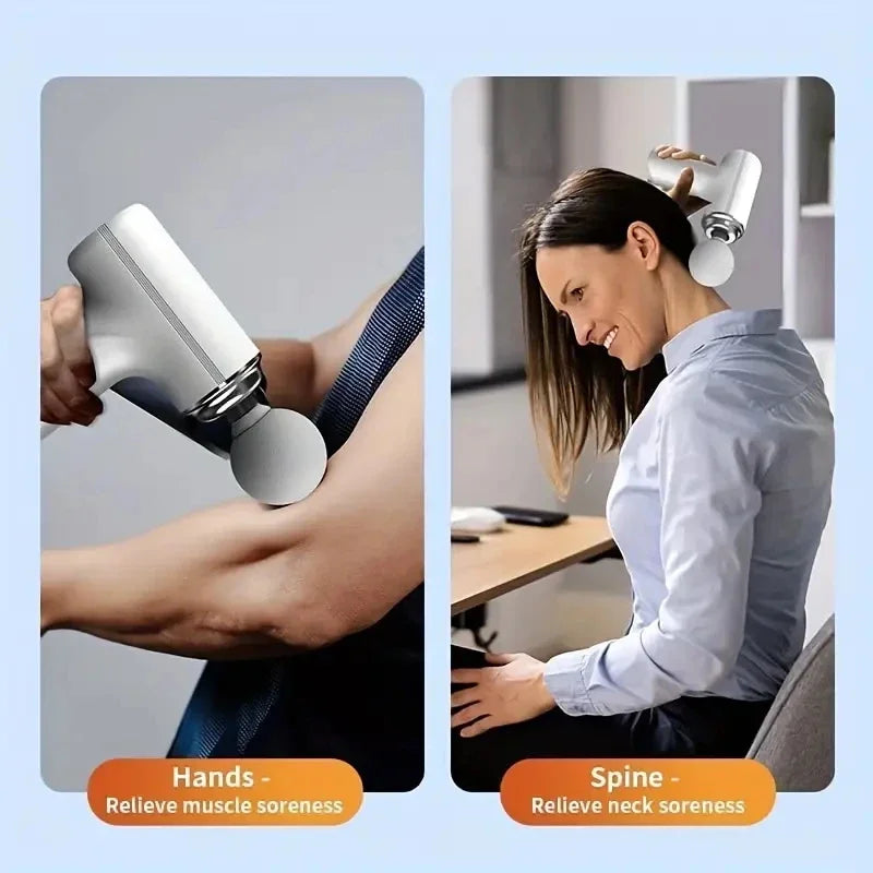 Massage Gun – Portable Electric Fascia Gun with 4 Heads