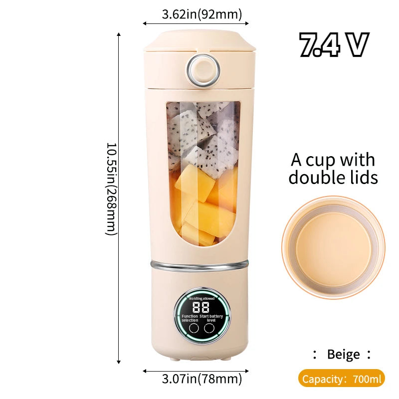Portable Personal Blender – 700ml 12-Blade Smoothie Maker