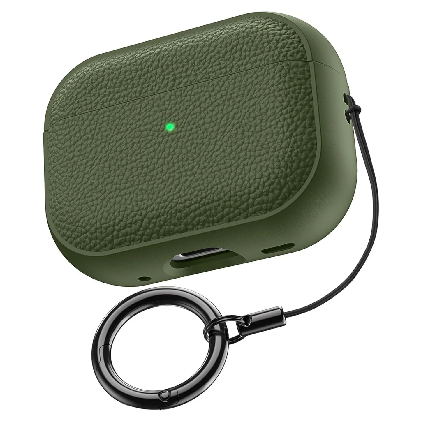 AirPods Case Leather Pattern TPU Cover with Keychain