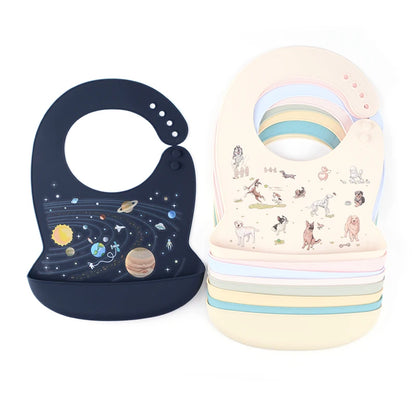 Silicone Baby Bib with Food Catcher – Waterproof & Soft