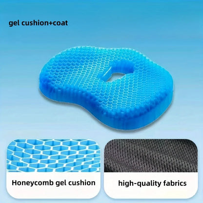 Gel Honeycomb Seat Cushion with Cover – U-Shaped Tailbone Relief
