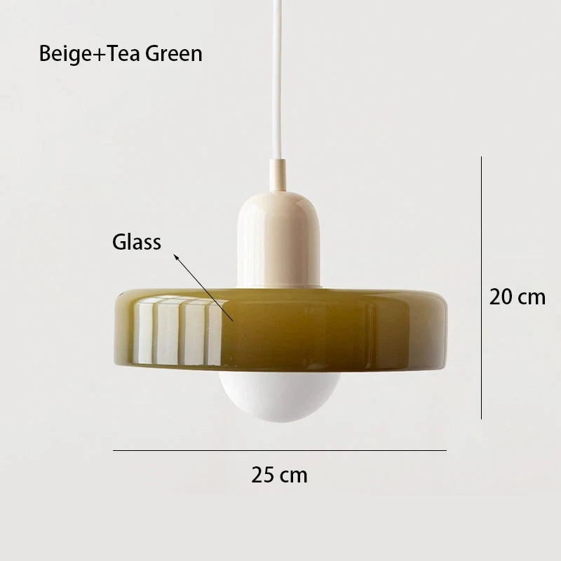 Nordic Glass Bauhaus Pendant Light – Retro Chandelier for Dining Room, Bedroom & Cafe