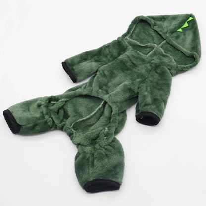 Halloween Dinosaur Fleece Hoodie Costume for Cats and Small Dogs